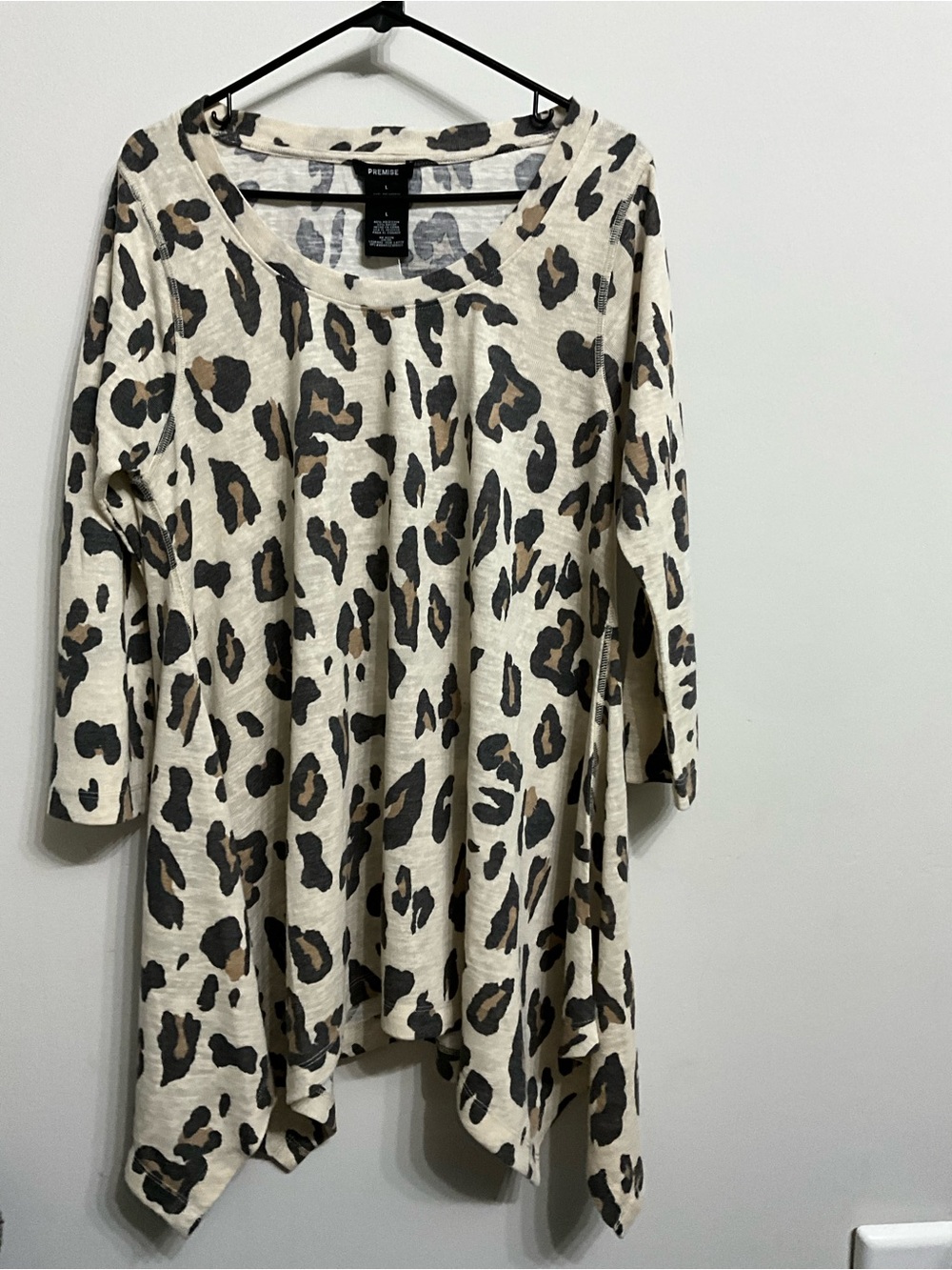 Premise Cream and Brown Leopard Print Tunic